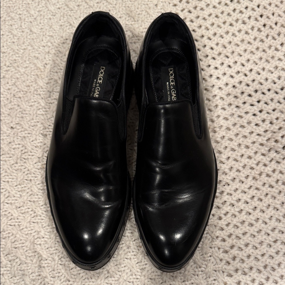 Dolce & Gabbana Black Leather Studded Loafers Dress Men's
Shoes Authentic 5!